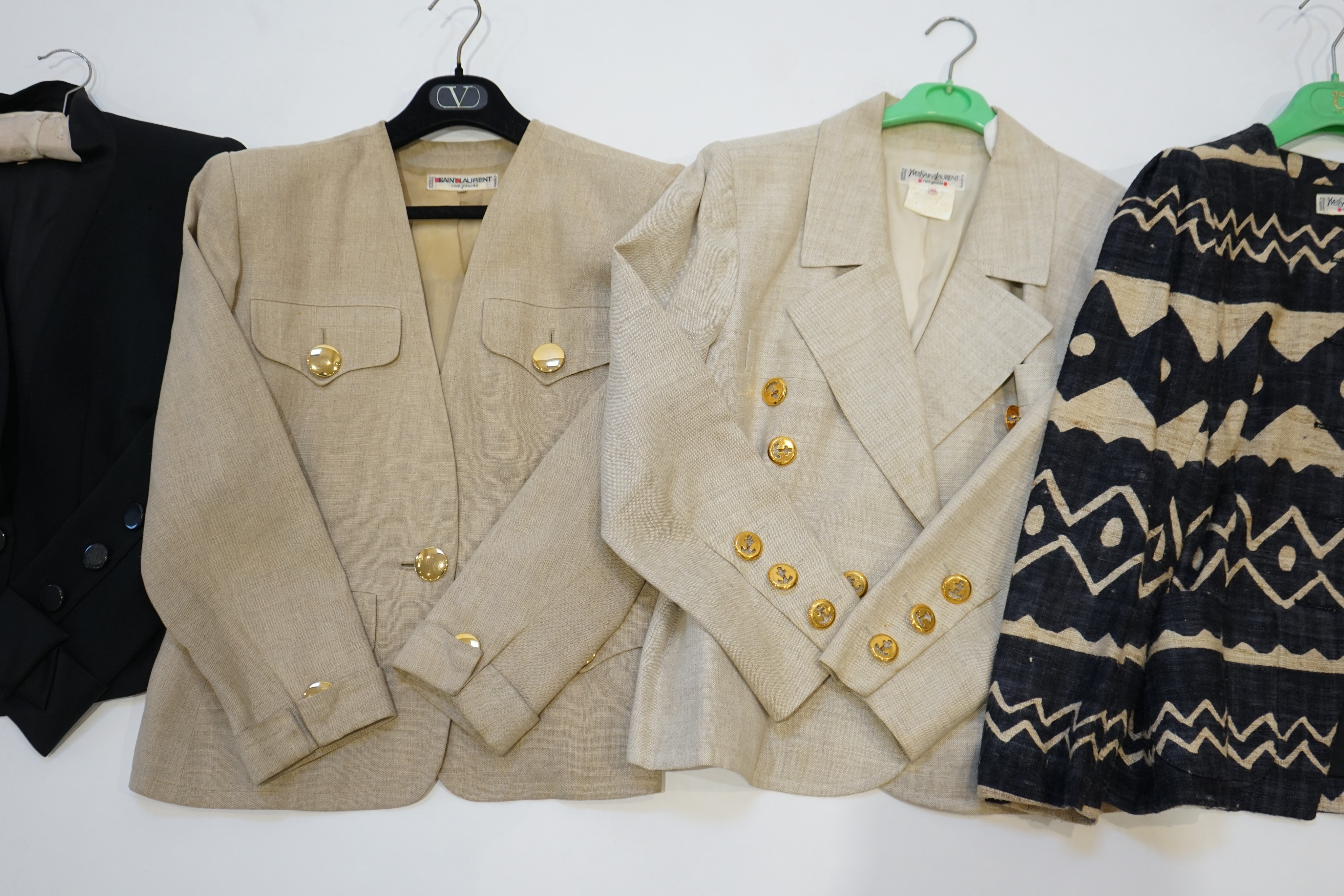 Six Yves Saint Laurent Rive Gauche vintage jackets and a blouse, all size IT 42